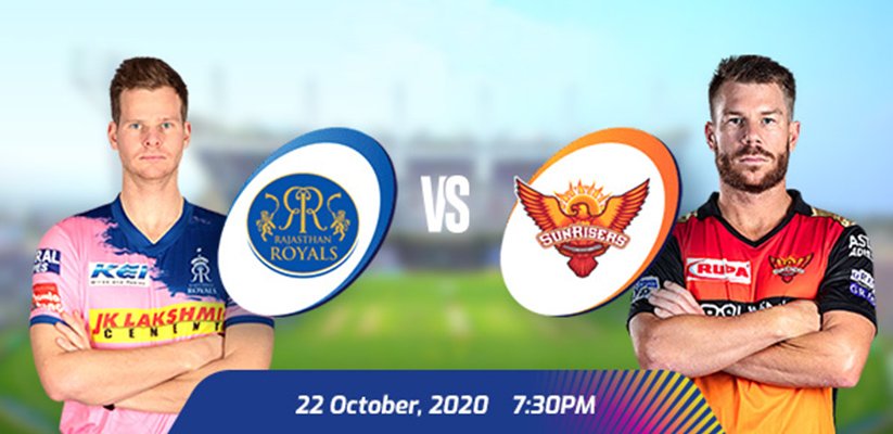 IPL 2020 RR VS SRH Prediction